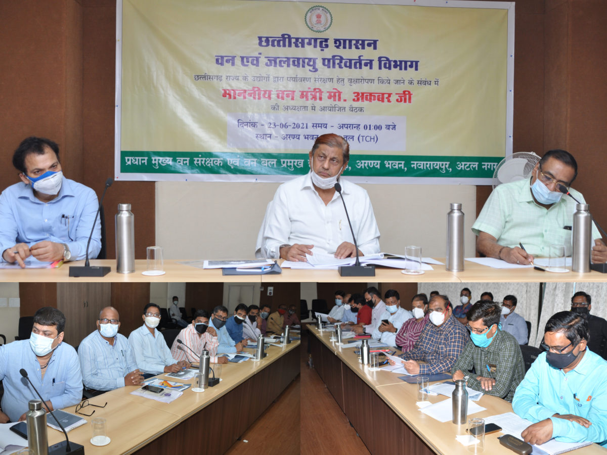रायपुर : ​​​​​​​वन मंत्री श्री अकबर ने ‘हरियर छत्तीसगढ़ कोष वृक्षारोपण‘ कार्यक्रम की समीक्षा की