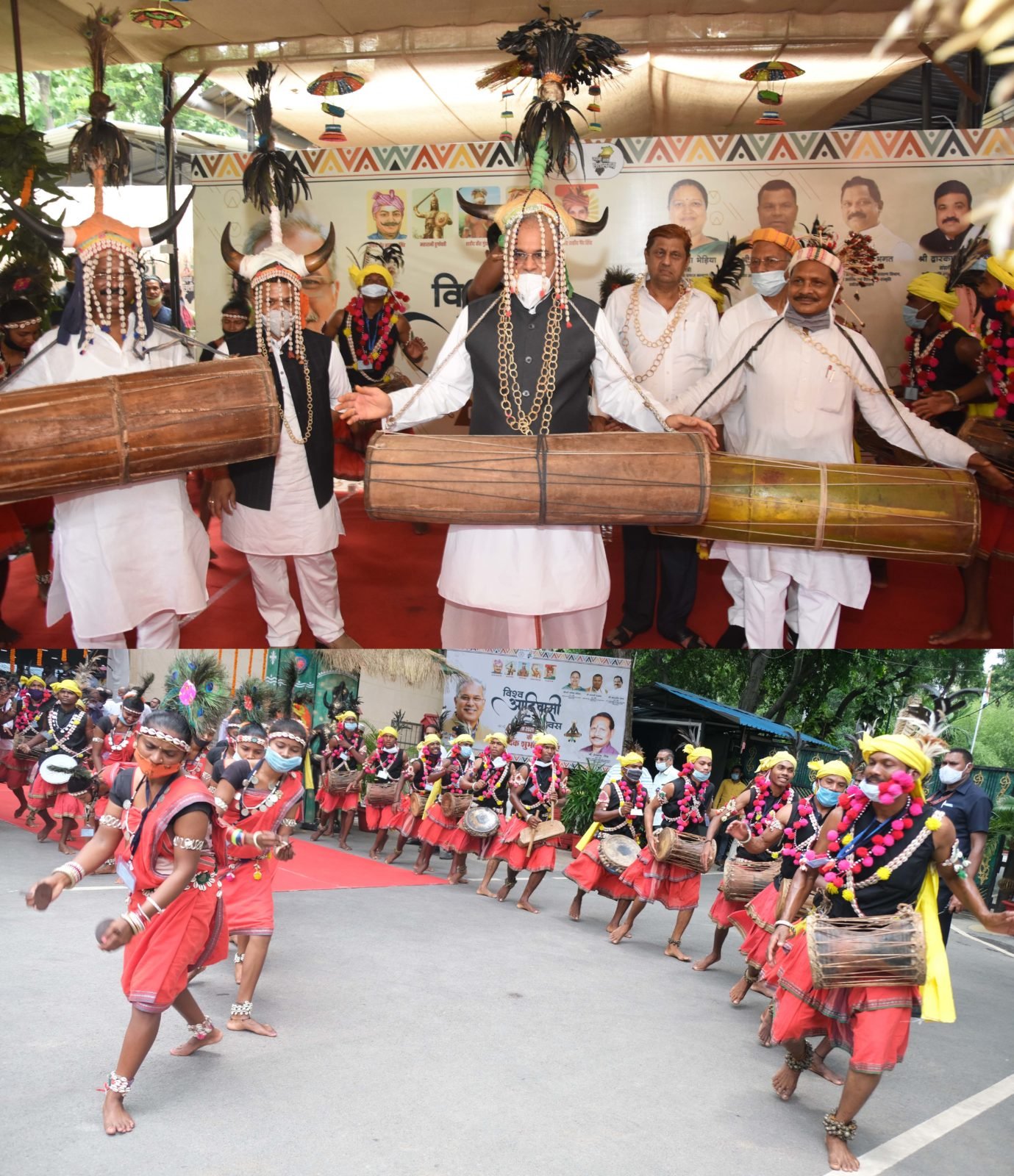 रायपुर :  मुख्यमंत्री श्री बघेल मांदरी नर्तक दलों के साथ थिरके