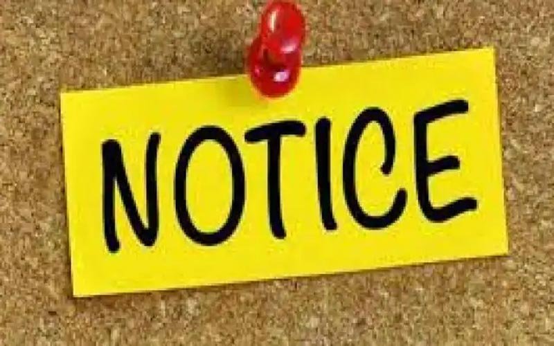 कार्य से अनुपस्थित रहने पर दो अधिकारियों को कारण बताओ नोटिस