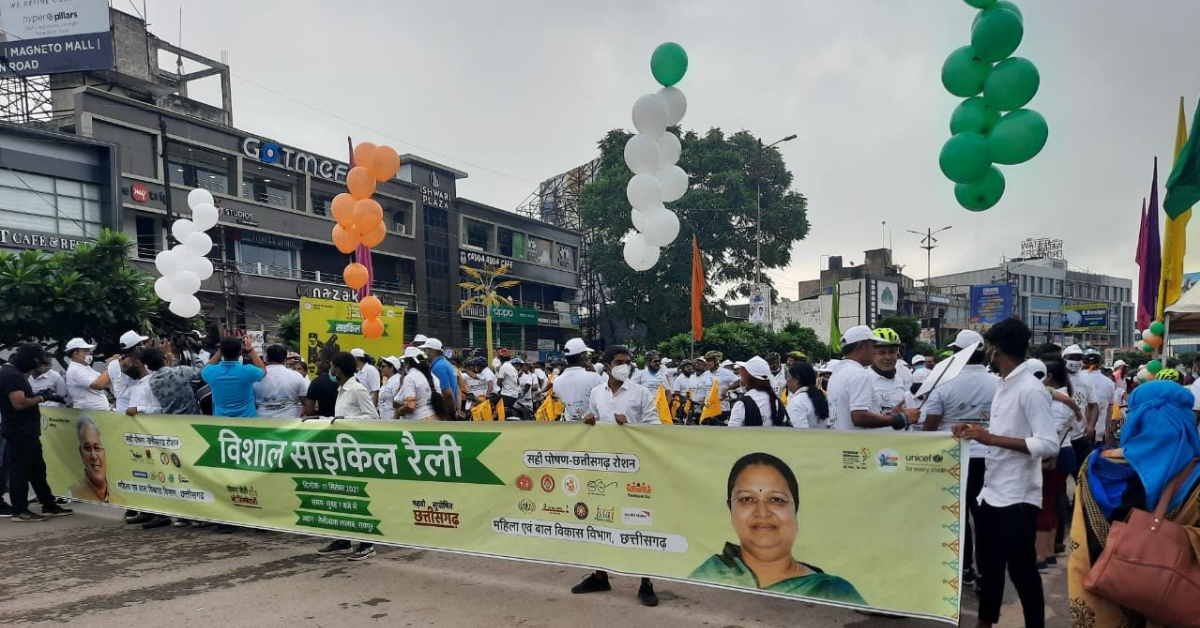‘गढ़बो नवा सुपोषित छत्तीसगढ़‘ संकल्प के साथ राजधानी में निकली साइकिल रैली