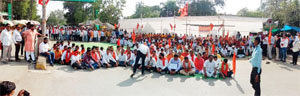 कवर्धा हिंसा के विरोध में विहिप ने धरना-प्रदर्शन कर निकाली रैली