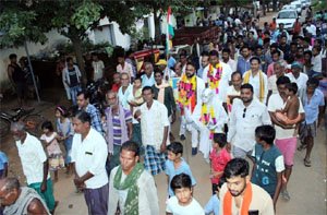 धर्मान्तरण रोकने सात दिनों में 15 गांव पहुंची पदयात्रा