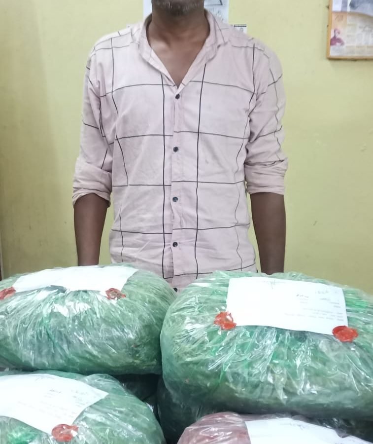 गांजा तस्करी करते कानपुर (उ.प्र.) का अंतर्राज्यीय गांजा तस्कर मोहित कुमार गिरफ्तार