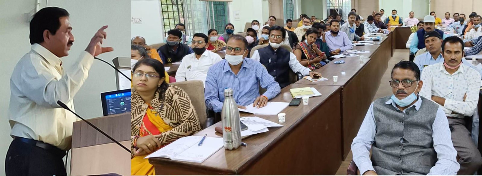 कोरोना में बच्चों के लर्निंग लॉस को दूर करने ‘नवा जतन‘ कार्यक्रम रायपुर, 02 दिसम्बर 2021 कोरोनाकाल में राज्य के स्कूलों के ऐसे बच्चे जो लर्निंग लॉस के कारण कक्षा स्तर से पिछड़े हुए है, ऐसे छात्रों को उपचारात्मक शिक्षा प्रदान करने के लिए ‘नवा जतन‘ कार्यक्रम आयोजित किया जा रहा है। राज्य शैक्षिक अनुसंधान एवं प्रशिक्षण परिषद (एस.सी.ई.आर.टी.) द्वारा इस संबंध में प्रशिक्षण कार्यक्रम संचालित किया जा रहा है, जिसमें राज्य स्रोत समूह के रूप में प्रत्येक जिले से चार लोगों को बुलाया गया है। प्रत्येक जिले से एक सहायक परियोजना अधिकारी, एक डाईट शिक्षक और दो शिक्षक राज्य स्तर पर प्रशिक्षित किए जा रहे है। प्रशिक्षण के बाद जिले की यह टीम उपचारात्मक शिक्षण के विभिन्न बिन्दुओं को अपने जिले में शाला संकुल समन्वयक (सी.ए.सी.) को प्रशिक्षित करेंगे। सी.ए.सी. अपने संकुल के सभी शिक्षकों को प्रशिक्षण देगा। बच्चों के शैक्षणिक स्तर को वर्तमान कक्षा के अनुरूप करने के लिए ही ‘नवा जतन‘ का आगाज किया जा रहा है। नवा जतन कार्यक्रम अपने आप मे अनूठा इसलिए है कि इसमें सामान्य कक्षा के दौरान ही उपचारात्मक शिक्षण को कराया जाना है। प्रशिक्षकों के मार्गदर्शन के लिए एस.सी.ई.आर.टी. के विषय विशेषज्ञों ने अपने विषय के उपचारात्मक शिक्षण कैसे किए जाने हैं, सेतु पाठ्यक्रम और लर्निंग आउटकम आधारित बेसलाइन आंकलन पर प्रस्तुत किया। इस अवसर पर एस.सी.ई.आर.टी. के अतिरिक्त संचालक डॉ. योगेश शिवहरे ने प्रशिक्षु प्रतिभागियों से पूरे कार्यक्रम की संवेदनशीलता, महत्ता और उपयोगिता पर चर्चा की। यह कार्यक्रम संचालक एस.सी.ई.आर.टी. श्री राजेश सिंह राणा के विशेष मार्गदर्शन एवं निर्देशन में संचालित किया जा रहा है।