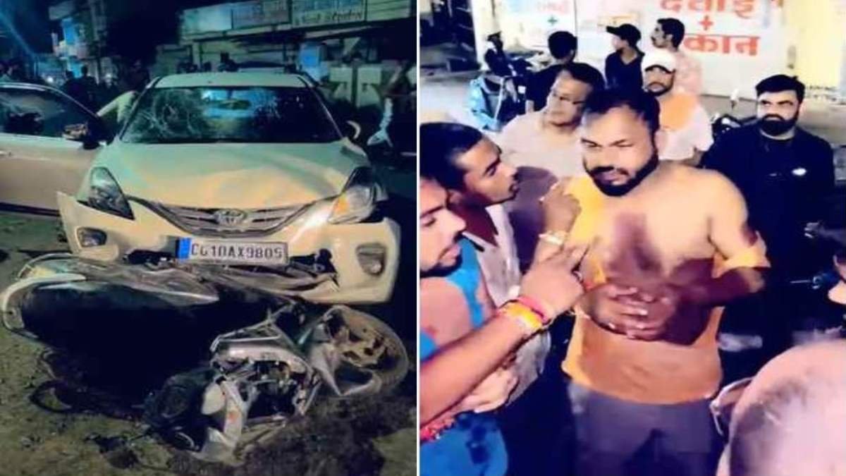 बिलासपुर में नशे में धुत कार चालक का आतंक, स्कूटी सवार को 1 किलोमीटर तक घसीटा!