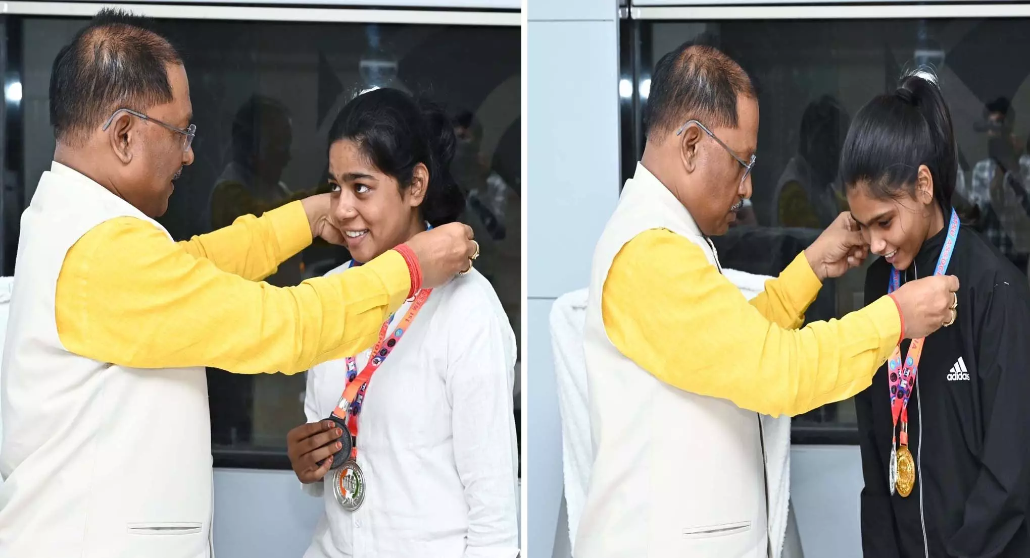 मुख्यमंत्री साय ने जु-जित्सु खिलाड़ियों सानिया और शबा परवीन को बधाई दी