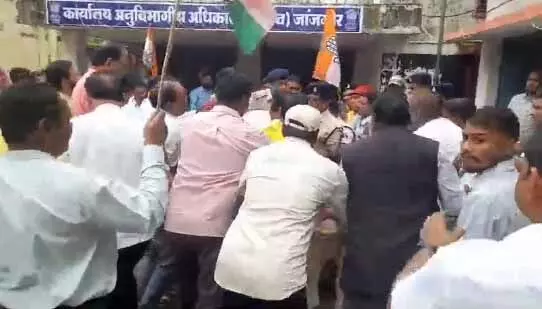 छत्तीसगढ़: आवारा पशुओं के खिलाफ कांग्रेस का 'गौ-सत्याग्रह', सरकारी दफ्तरों में बांधी गायें!