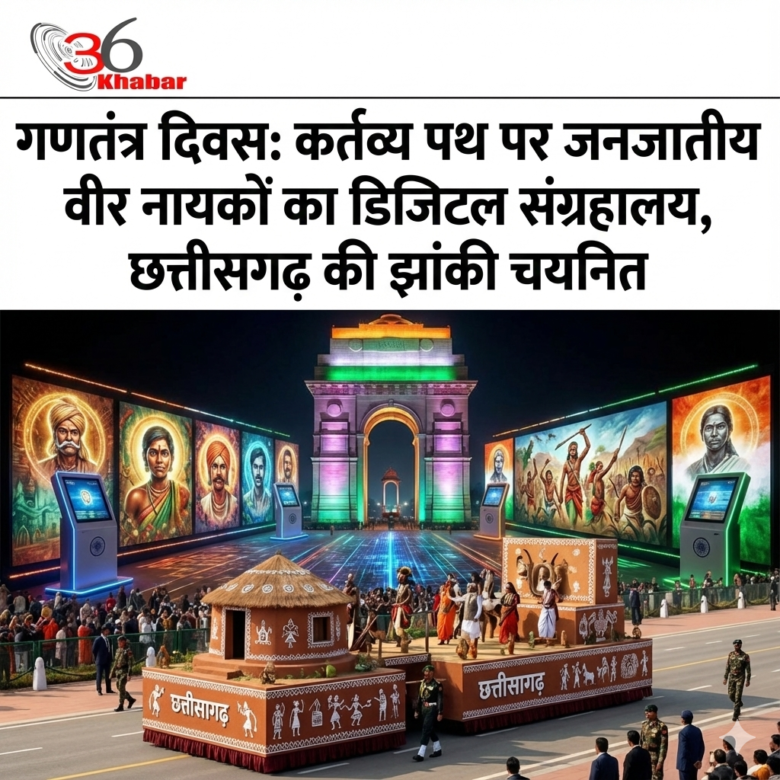 गणतंत्र दिवस 2026: कर्तव्य पथ पर दिखेगा छत्तीसगढ़ का गौरव, जनजातीय वीर नायकों के 'डिजिटल संग्रहालय' की झांकी चयनित