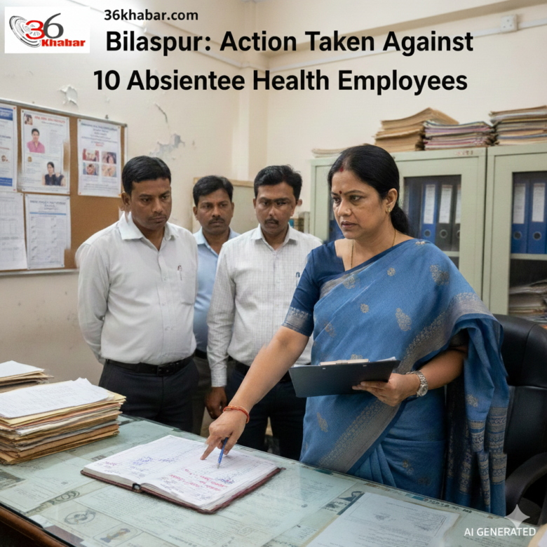AI Iimage. Only for representation बिलासपुर: ड्यूटी से गायब 10 स्वास्थ्य कर्मचारियों पर गिरी गाज, CMHO डॉ. शुभ्रा गढ़ेवाल के औचक निरीक्षण से विभाग में हड़कंप