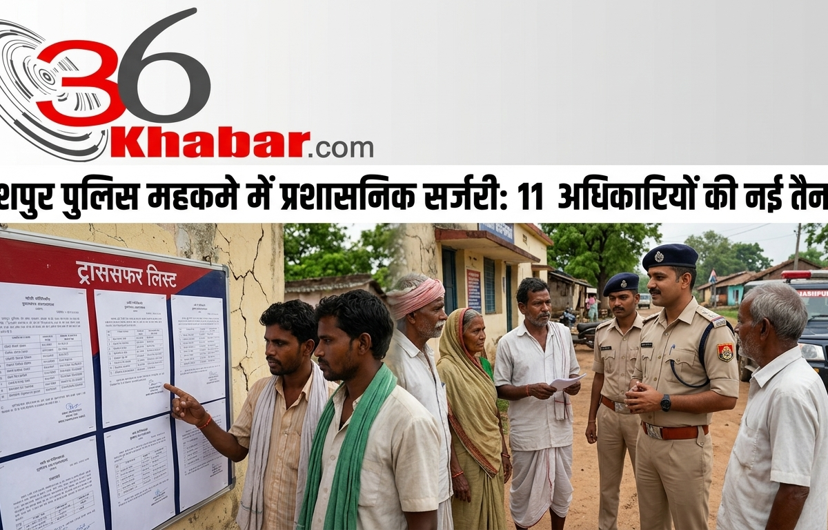 जशपुर पुलिस विभाग में बड़ा फेरबदल: 11 अधिकारियों का तबादला, जानें आपके थाने का नया प्रभारी
